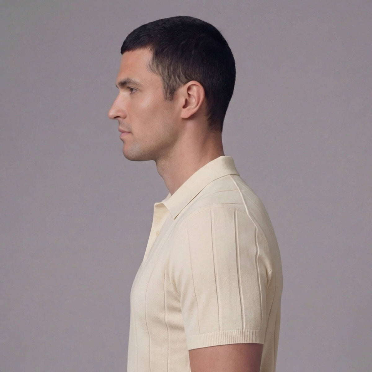 Stellan Cotton Blend Rib Knit Polo Shirt_3