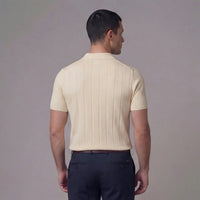 Stellan Cotton Blend Rib Knit Polo Shirt