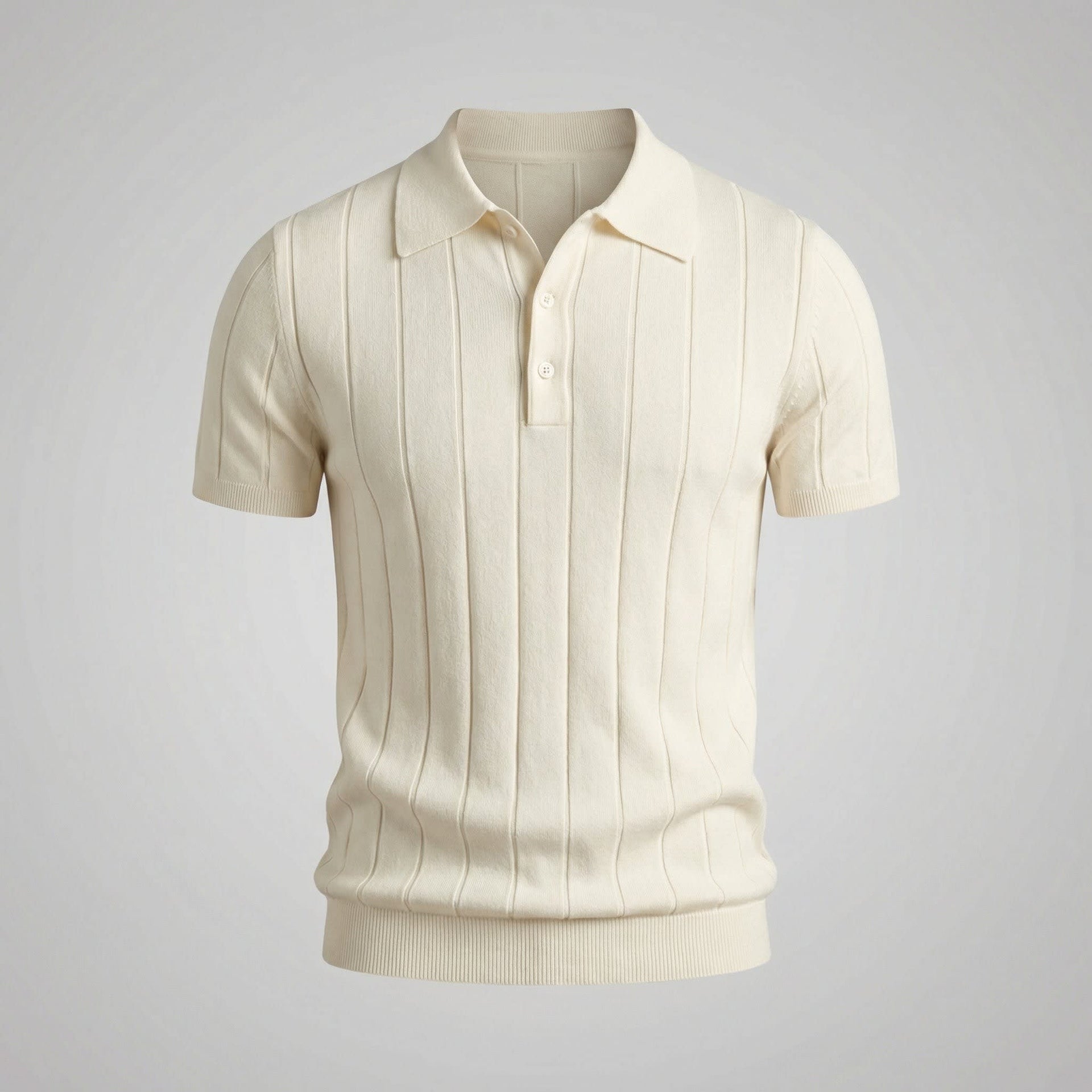 Stellan Cotton Blend Rib Knit Polo Shirt