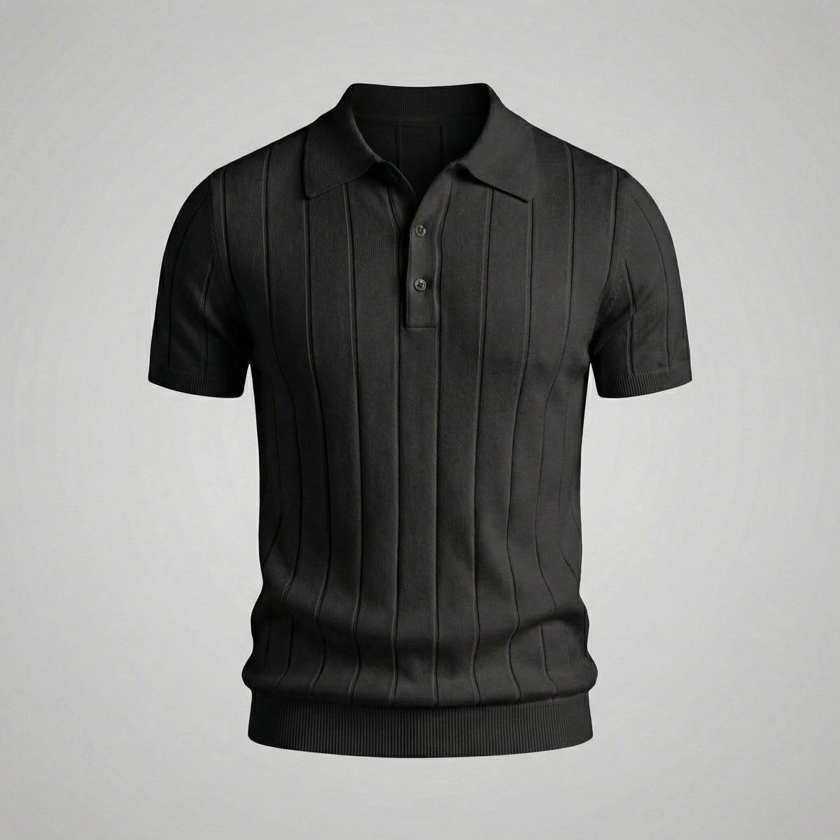 Stellan Cotton Blend Rib Knit Polo Shirt_7