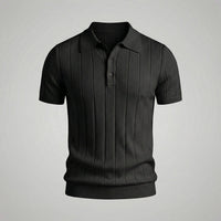 Stellan Cotton Blend Rib Knit Polo Shirt