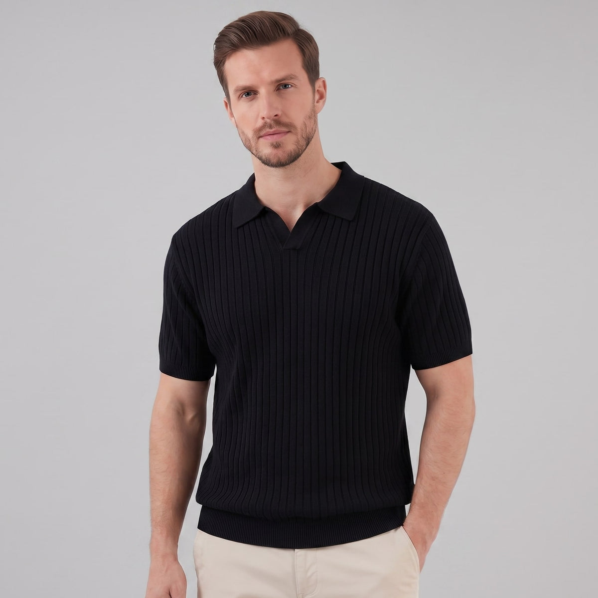 Sterling Wide Rib Knit Polo Shirt_10