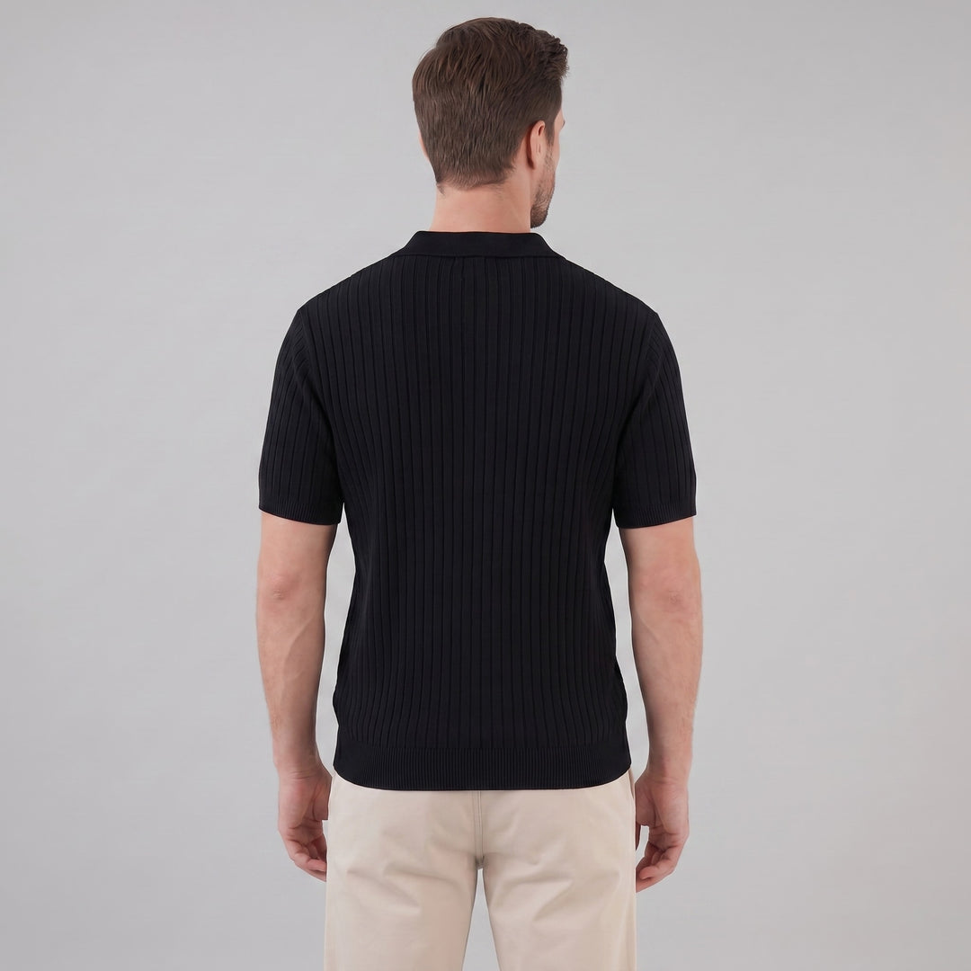 Sterling Wide Rib Knit Polo Shirt