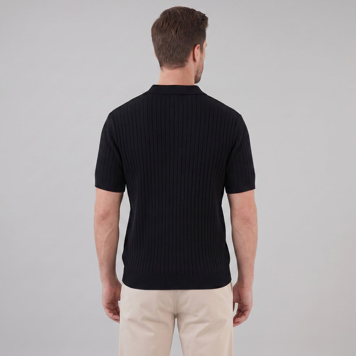 Sterling Wide Rib Knit Polo Shirt