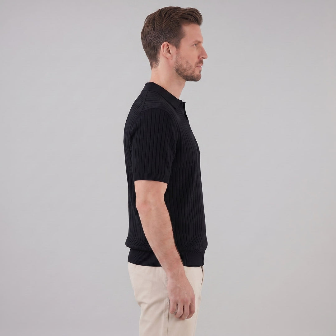 Sterling Wide Rib Knit Polo Shirt