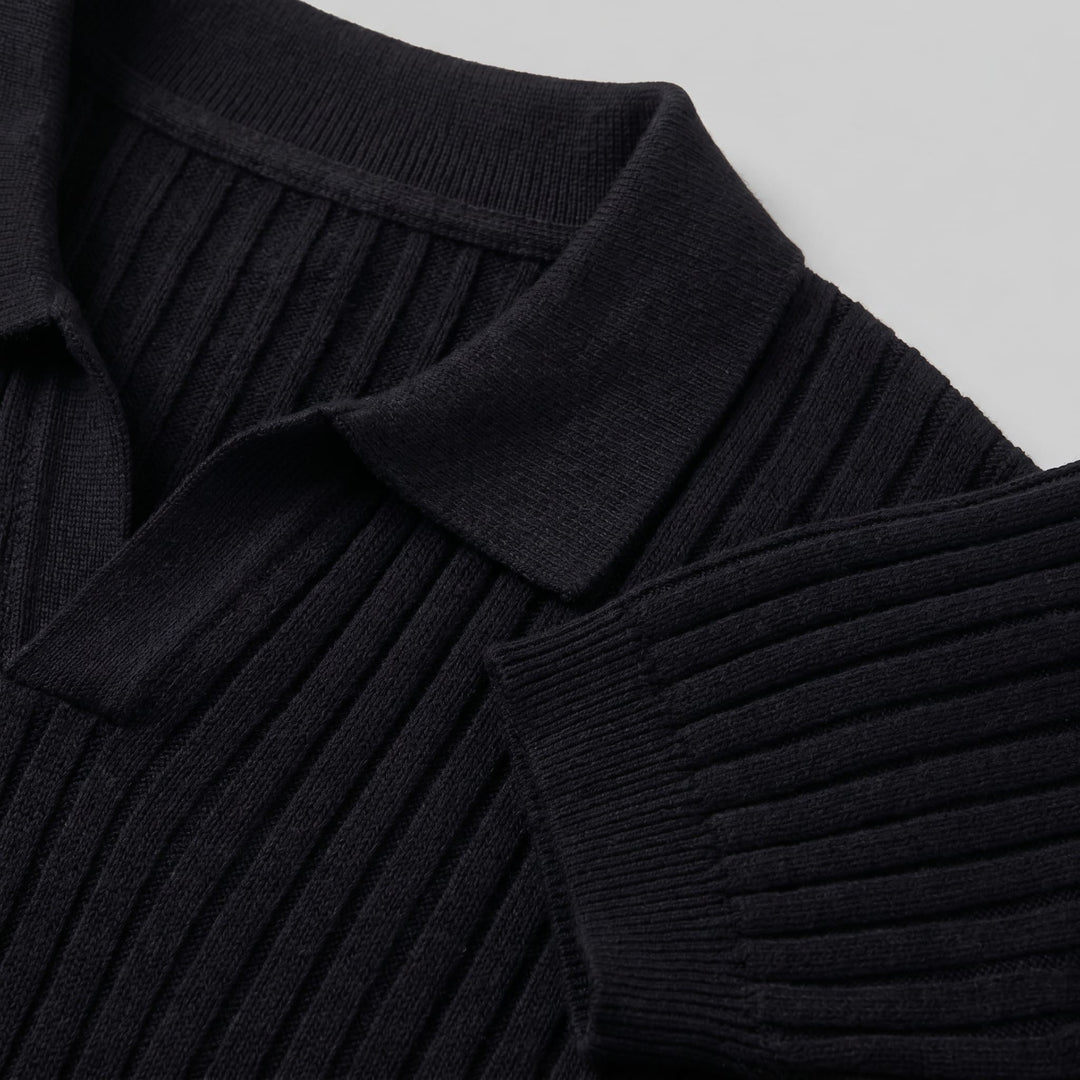 Sterling Wide Rib Knit Polo Shirt
