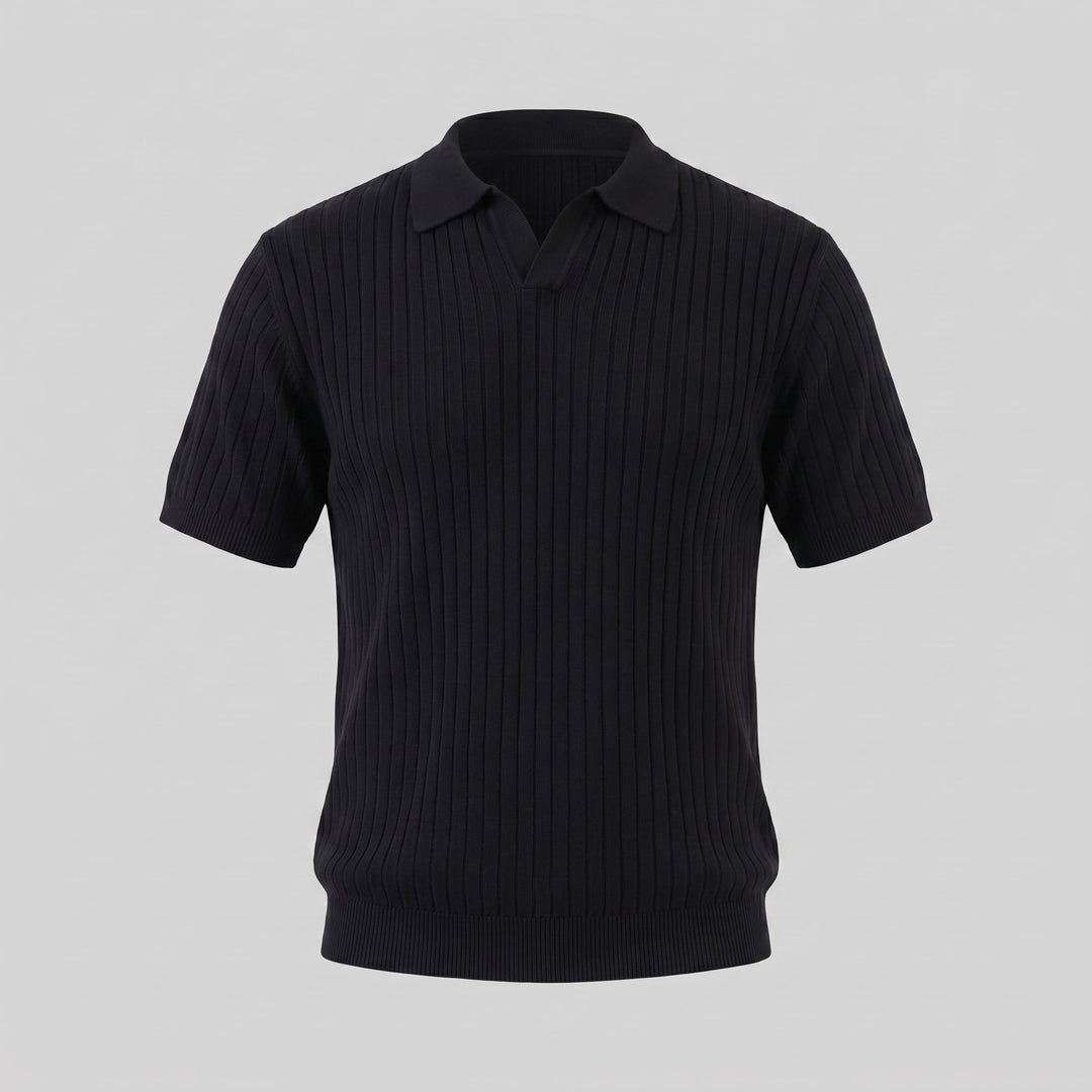 Sterling Wide Rib Knit Polo Shirt