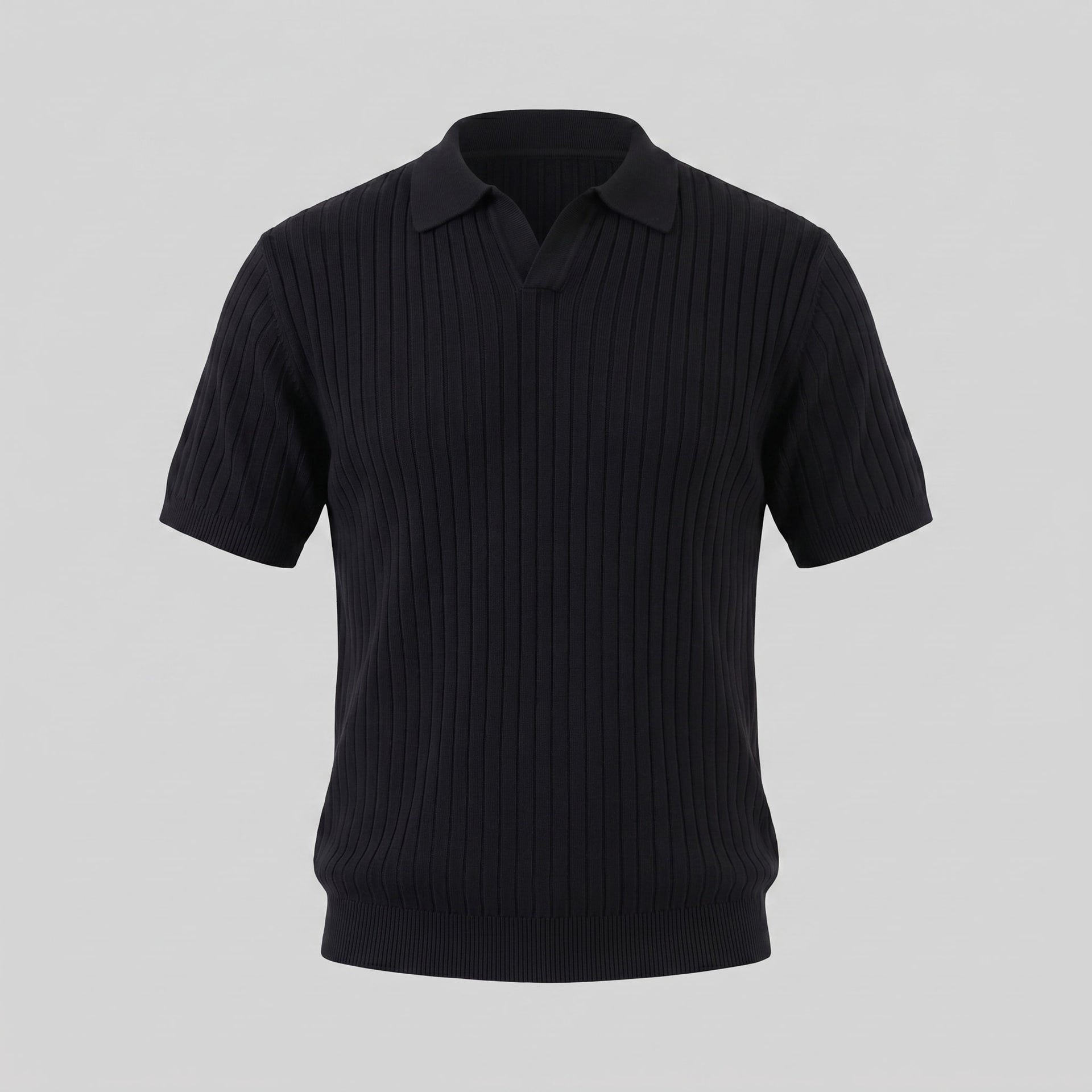 Sterling Wide Rib Knit Polo Shirt