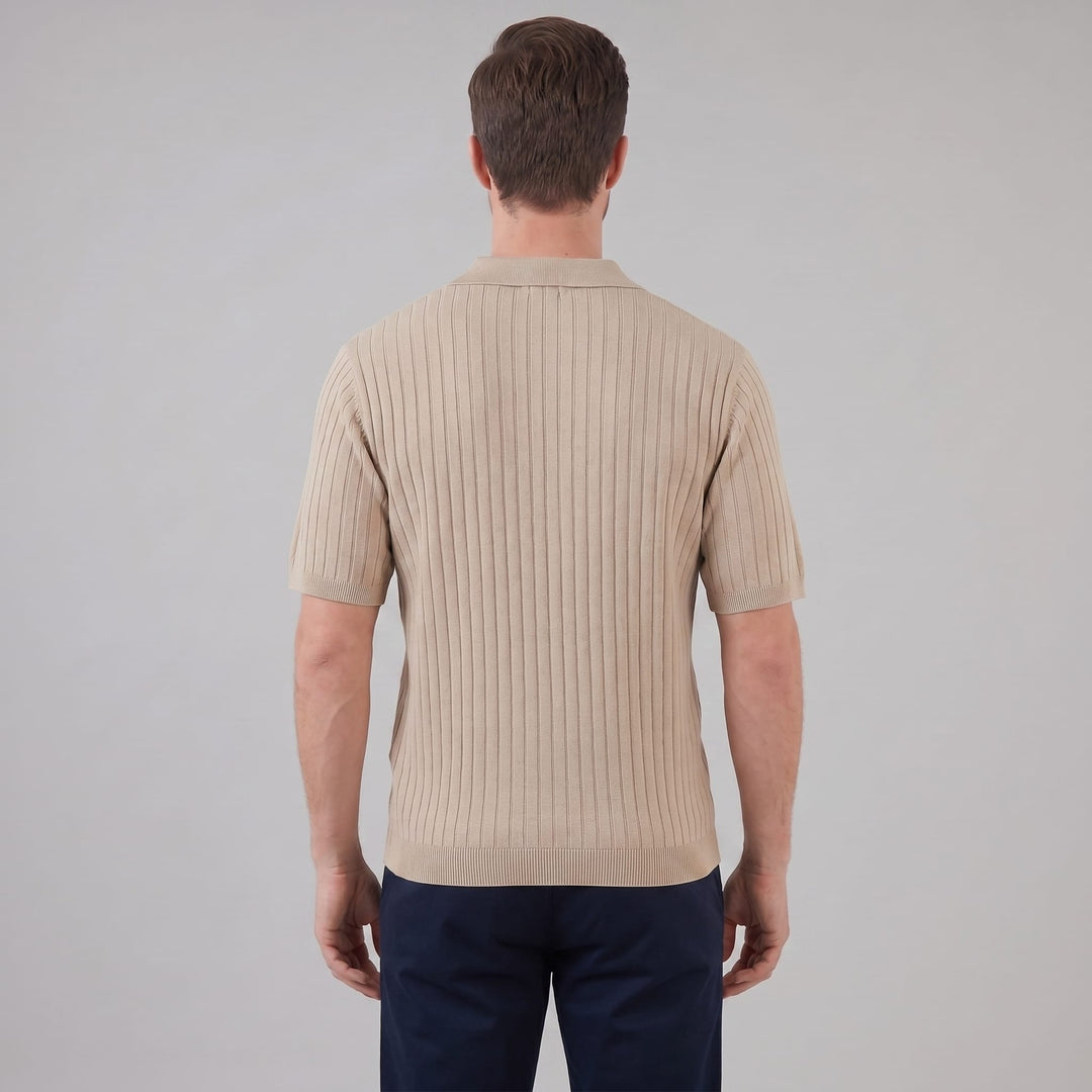 Sterling Wide Rib Knit Polo Shirt