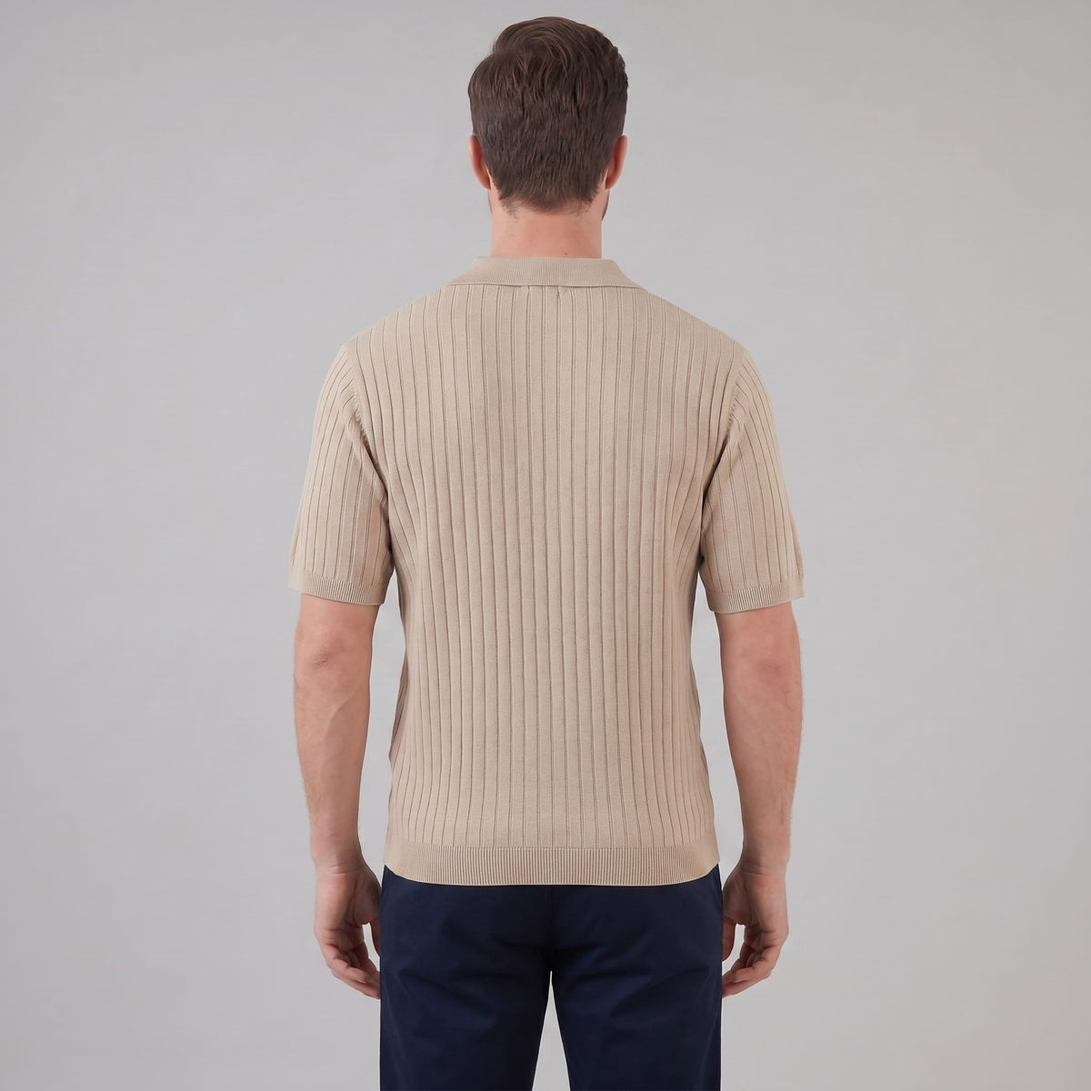 Sterling Wide Rib Knit Polo Shirt