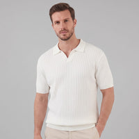 Sterling Wide Rib Knit Polo Shirt