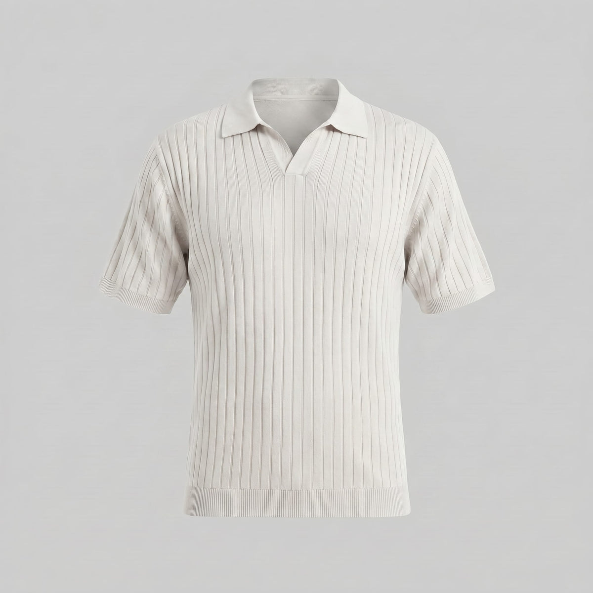 Sterling Wide Rib Knit Polo Shirt