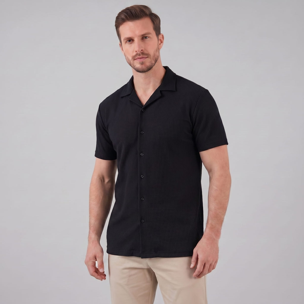 Lennox Ribbed Cuban Collar Shirt
