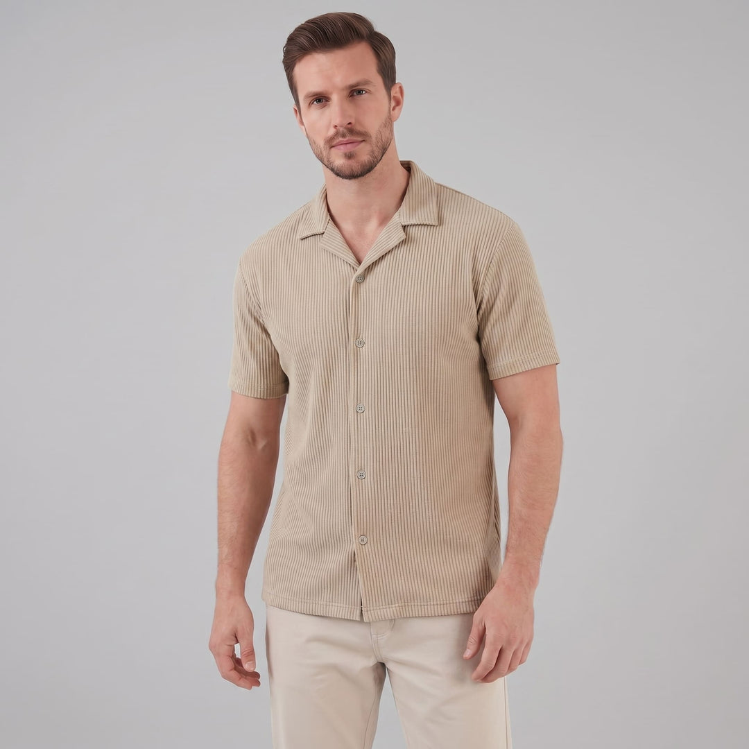 Lennox Ribbed Cuban Collar Shirt