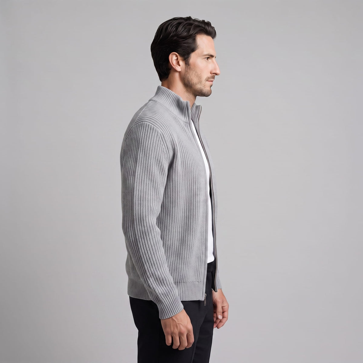 Hartley Ribbed Full Zip Cardigan