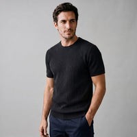 Cassius Ribbed Knit Crew Neck T-Shirt