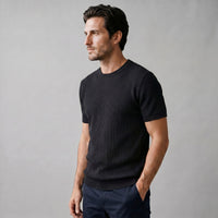 Cassius Ribbed Knit Crew Neck T-Shirt