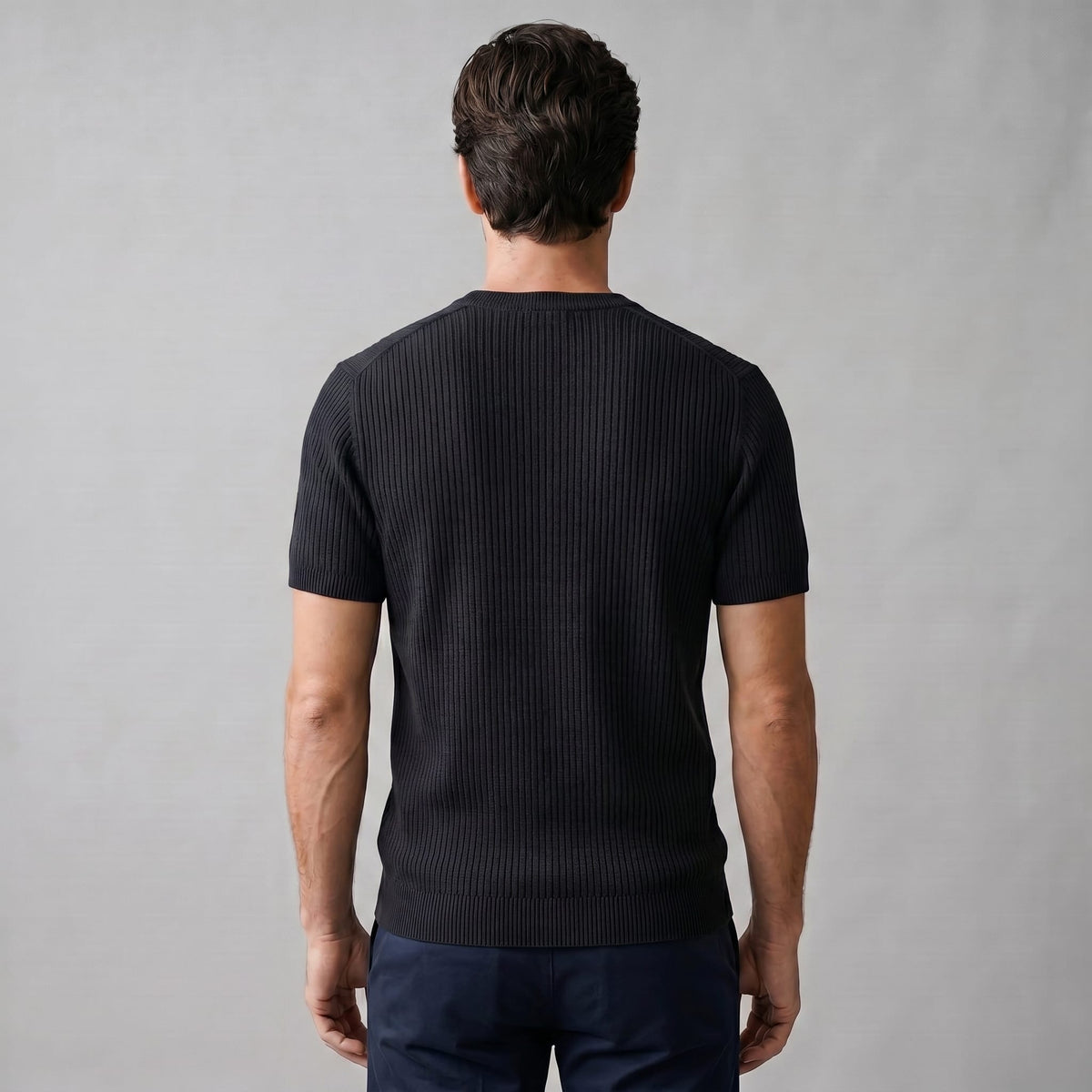 Cassius Ribbed Knit Crew Neck T-Shirt
