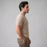 Cassius Ribbed Knit Crew Neck T-Shirt