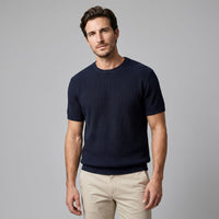 Cassius Ribbed Knit Crew Neck T-Shirt