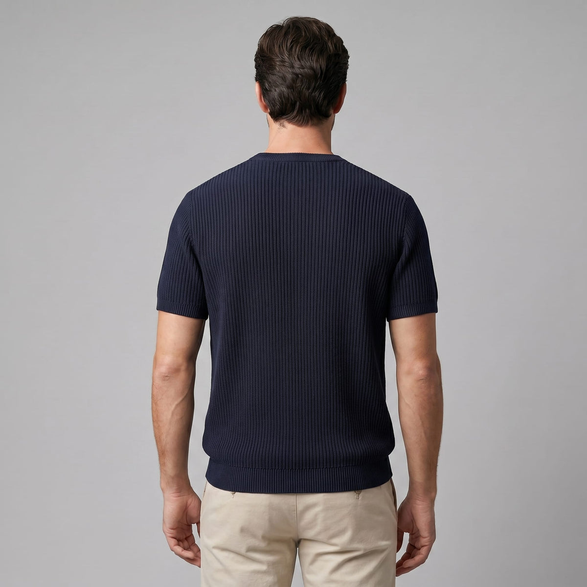 Cassius Ribbed Knit Crew Neck T-Shirt