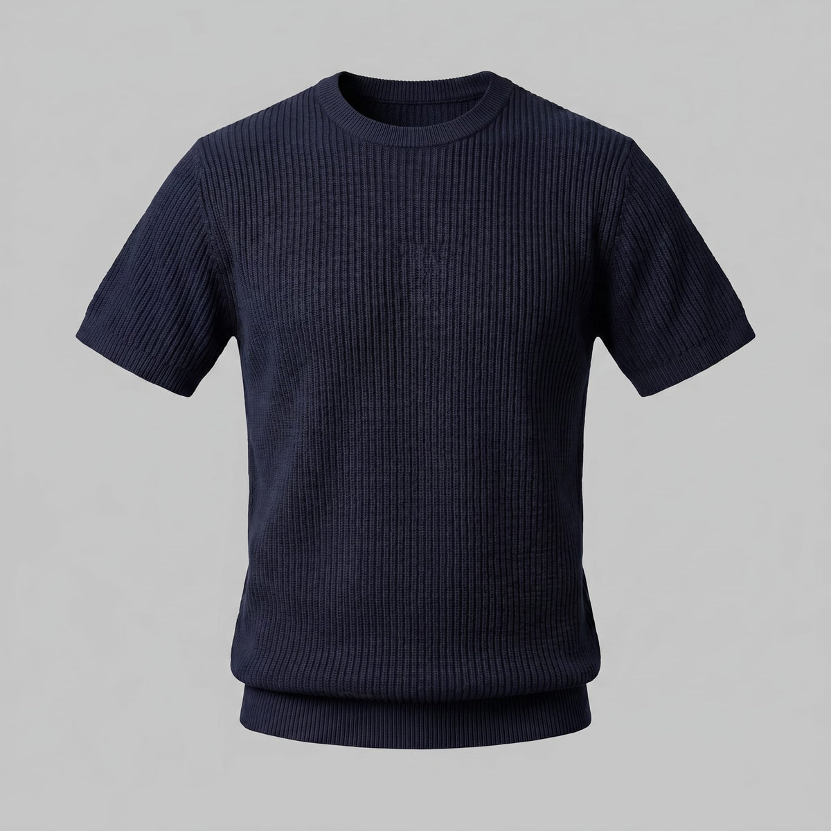 Cassius Ribbed Knit Crew Neck T-Shirt