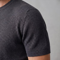 Cassius Ribbed Knit Crew Neck T-Shirt