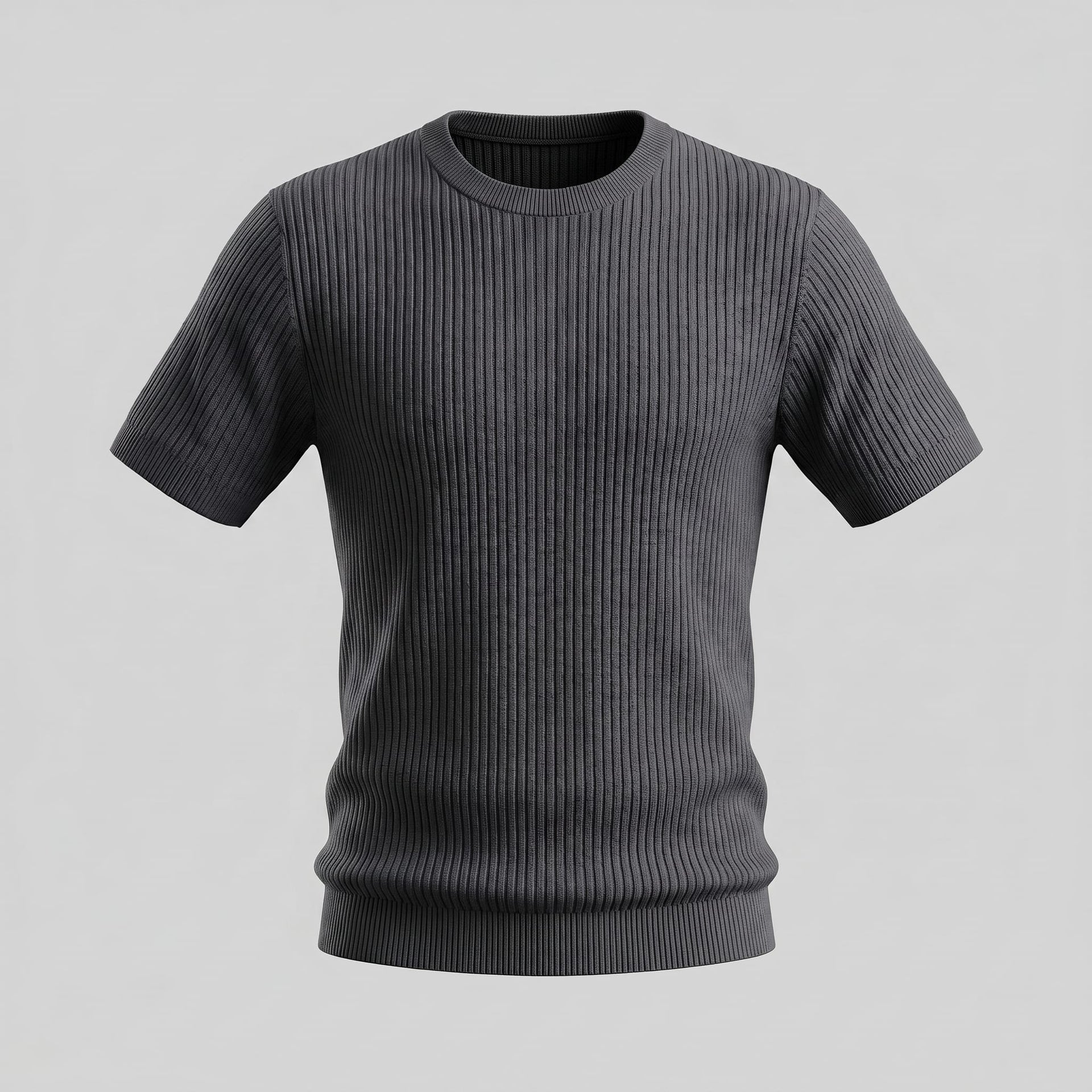 Cassius Ribbed Knit Crew Neck T-Shirt