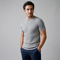 Cassius Ribbed Knit Crew Neck T-Shirt