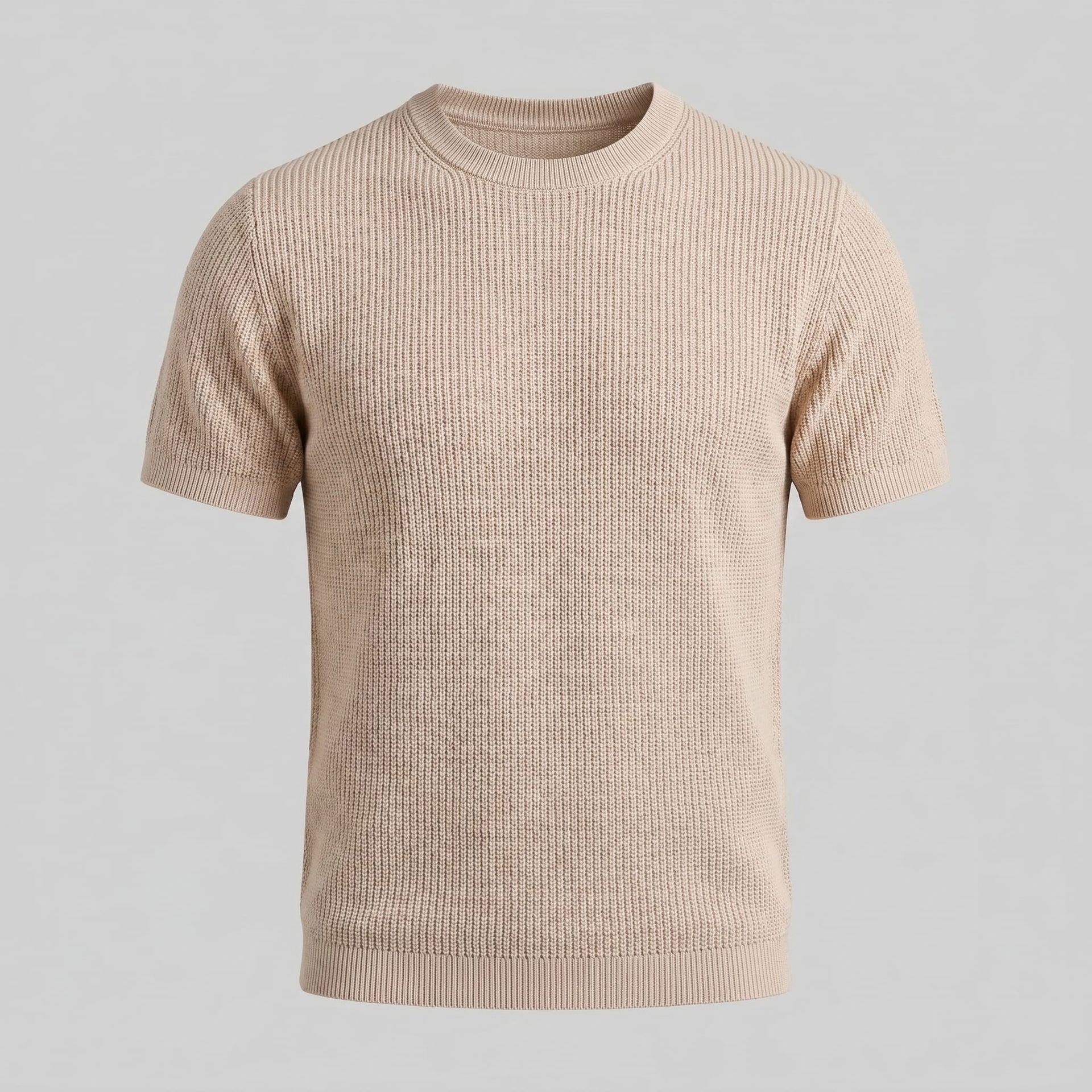 Cassius Ribbed Knit Crew Neck T-Shirt