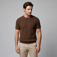 Cassius Ribbed Knit Crew Neck T-Shirt