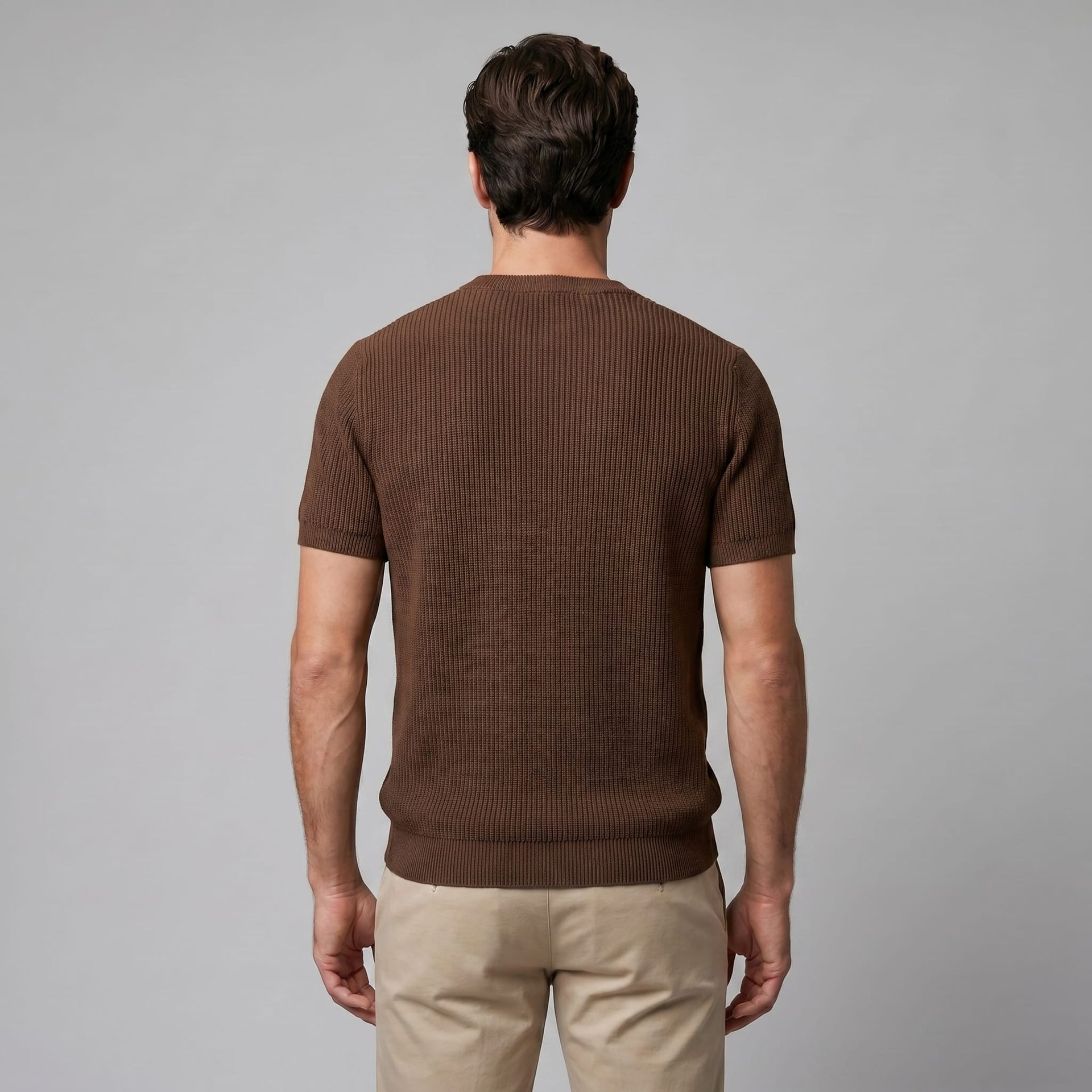 Cassius Ribbed Knit Crew Neck T-Shirt