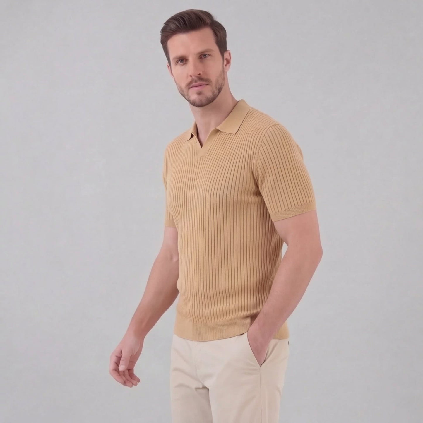 Callahan Ribbed Knit Polo Shirt_11