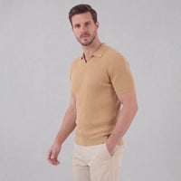 Callahan Ribbed Knit Polo Shirt