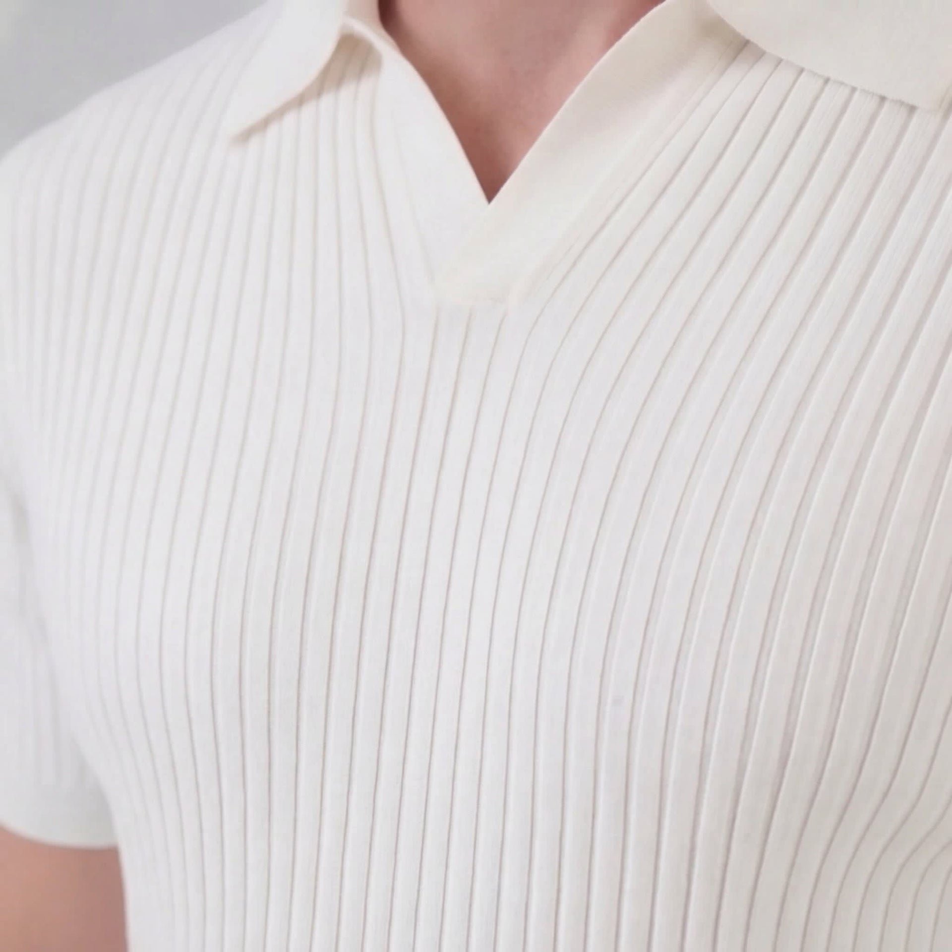 Callahan Ribbed Knit Polo Shirt