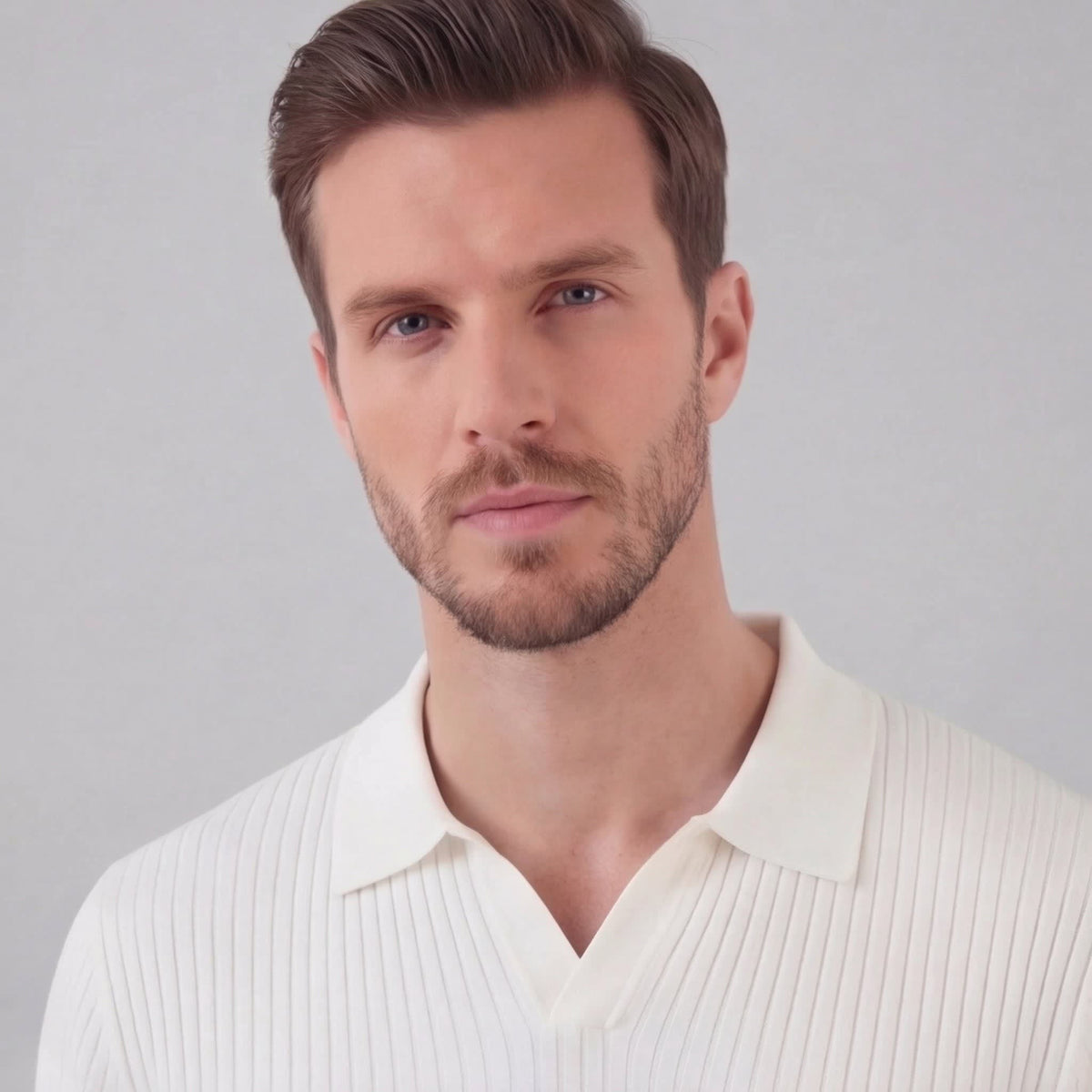 Callahan Ribbed Knit Polo Shirt