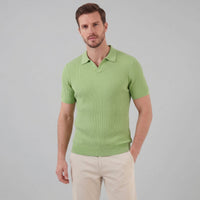 Callahan Ribbed Knit Polo Shirt