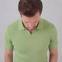 Callahan Ribbed Knit Polo Shirt