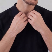 Callahan Ribbed Knit Polo Shirt