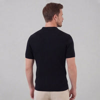 Callahan Ribbed Knit Polo Shirt