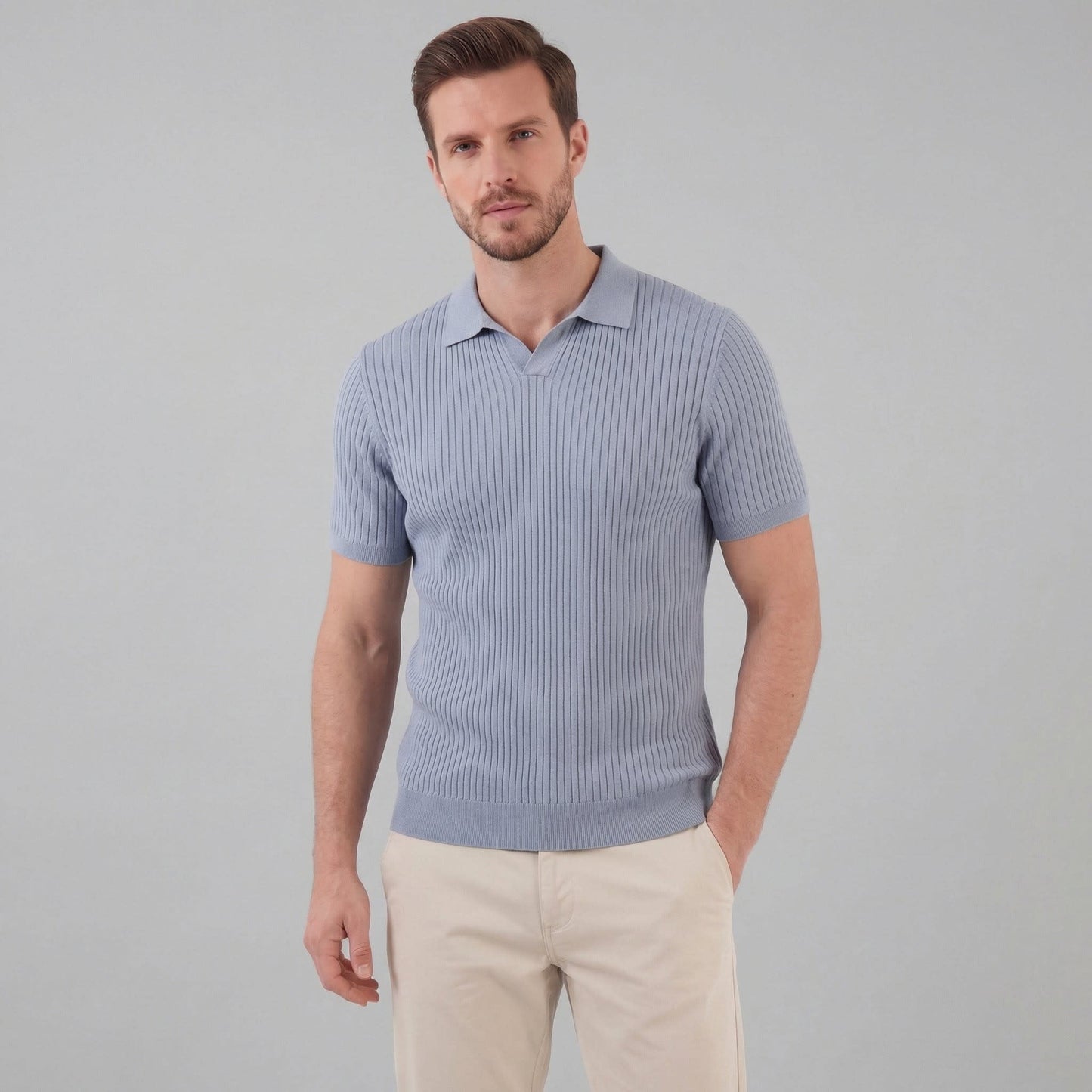 Callahan Ribbed Knit Polo Shirt_5