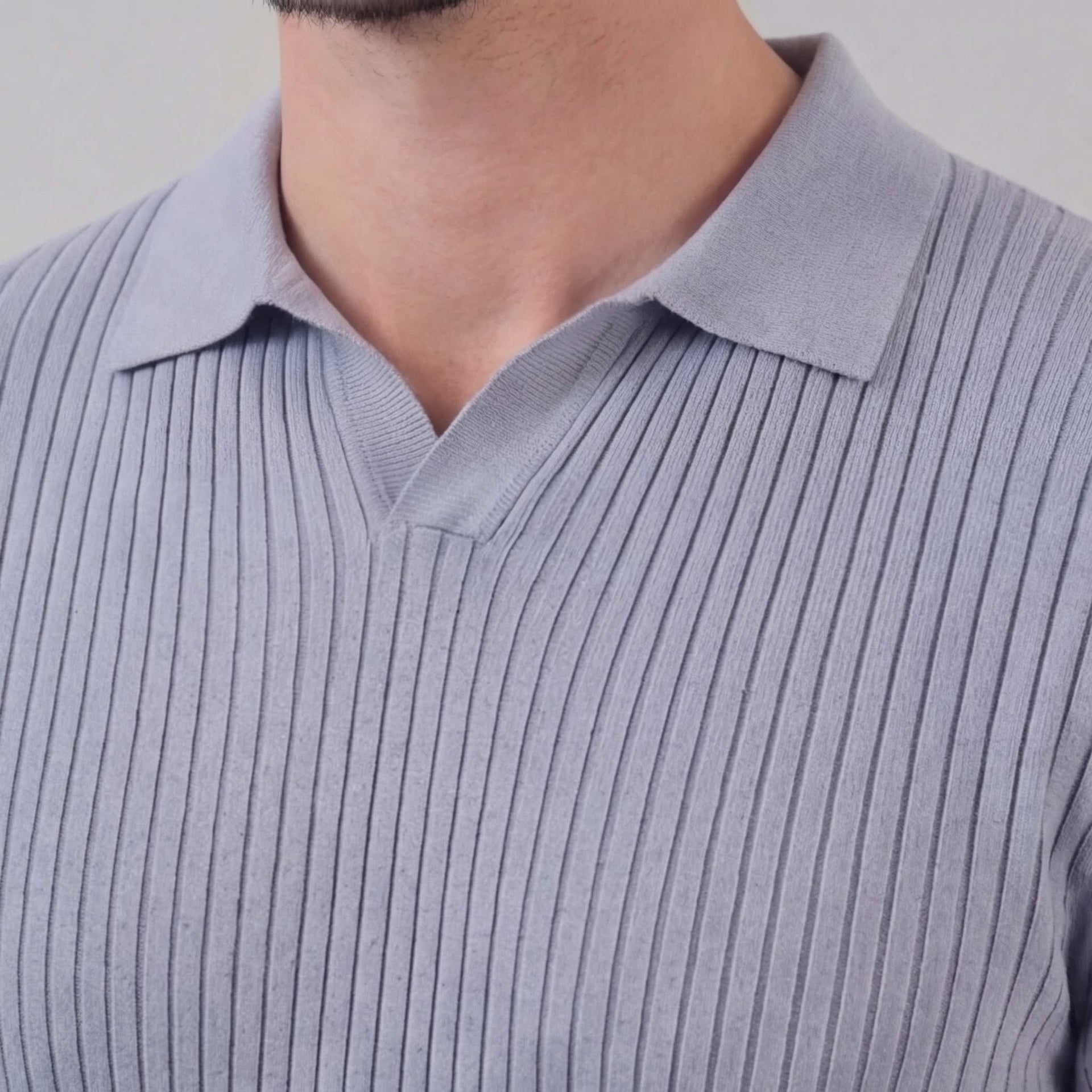 Callahan Ribbed Knit Polo Shirt