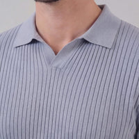 Callahan Ribbed Knit Polo Shirt