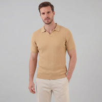 Callahan Ribbed Knit Polo Shirt