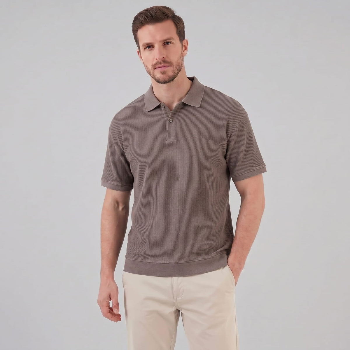 Sutton Ribbed Texture Polo Shirt