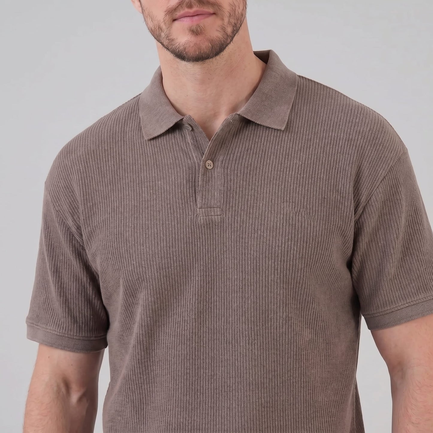 Sutton Ribbed Texture Polo Shirt_4