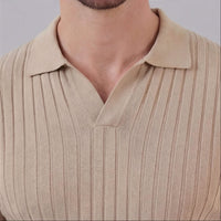 Tanner Ribbed Short Sleeve Polo Shirt