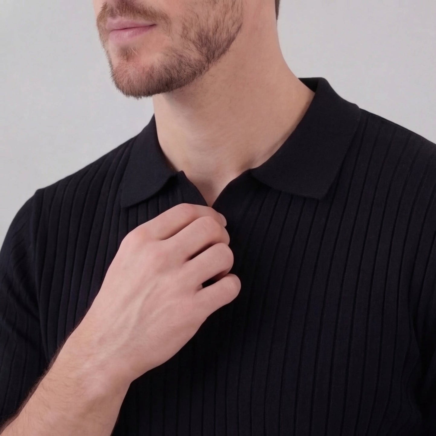 Tanner Ribbed Short Sleeve Polo Shirt_2