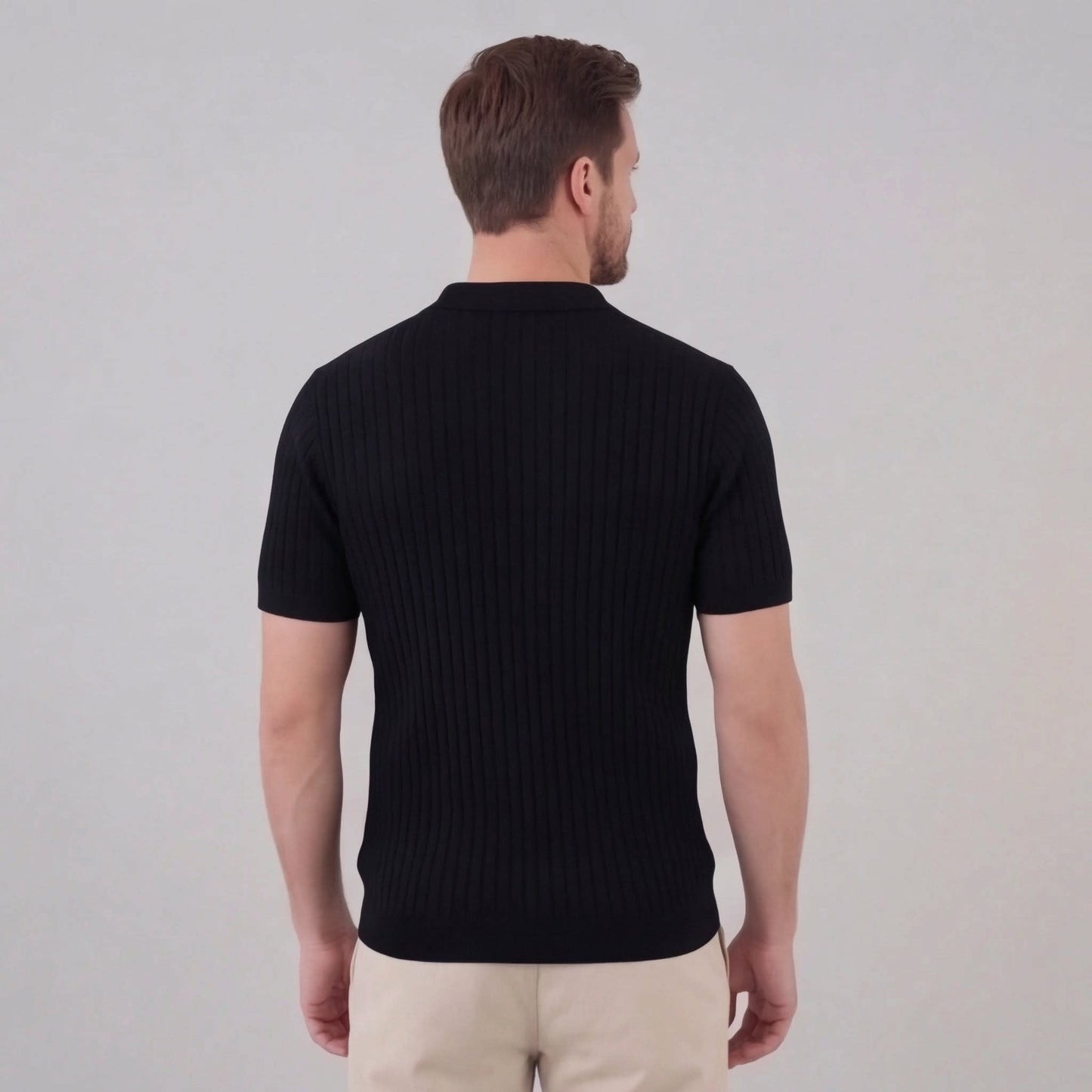Tanner Ribbed Short Sleeve Polo Shirt_4