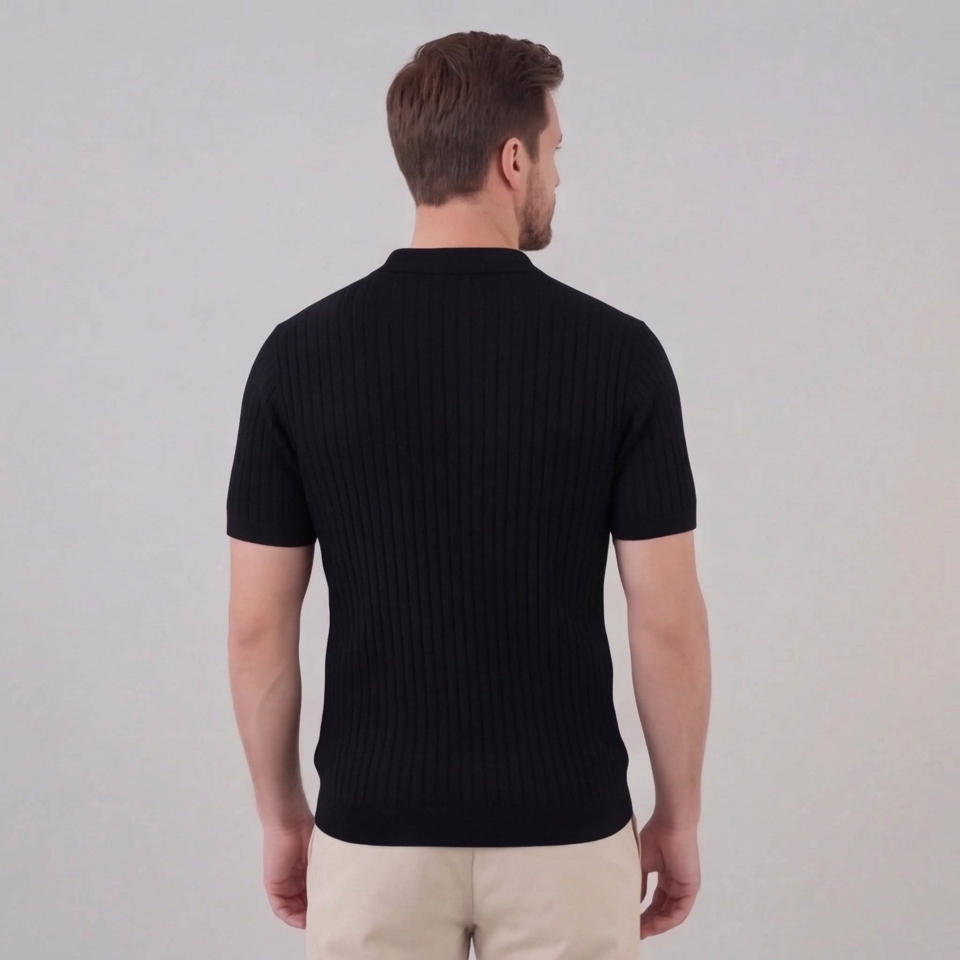 Tanner Ribbed Short Sleeve Polo Shirt